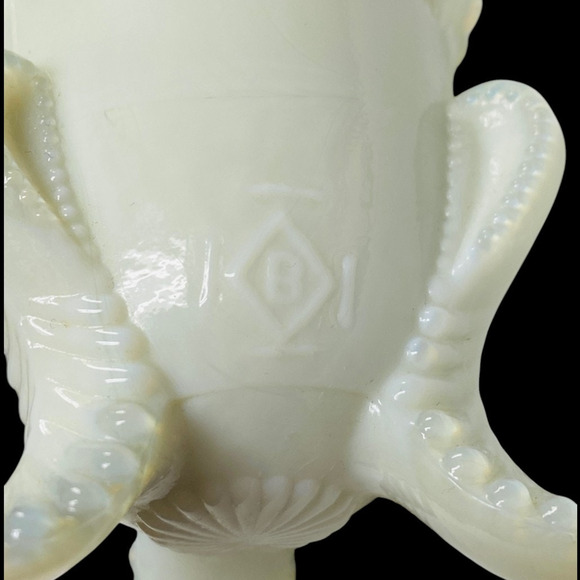 Forget Me Not Toothpick Holder Boyds Art Glass 2000 Silver White  - B1011 - Picture 6 of 16